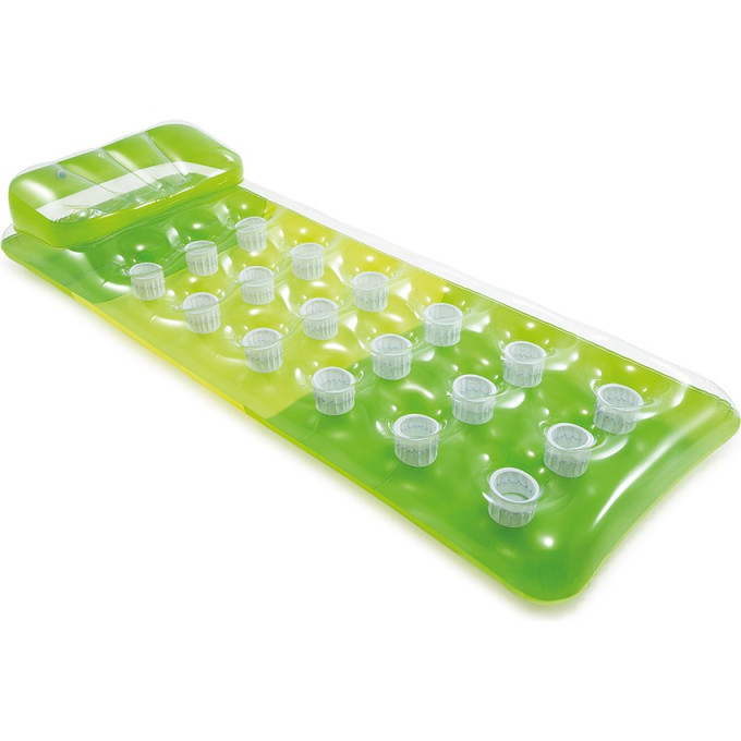 Надувной матрас для плавания INTEX 188х71 см, до 100 кг, от 14 лет, зеленый 58890 ZELEHYII